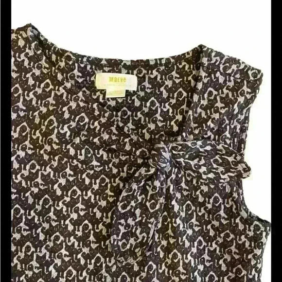 Anthropologie Maeve Cat Embroidered Front  Bow Sleeveless Blouse Size XSmall - Picture 3 of 4